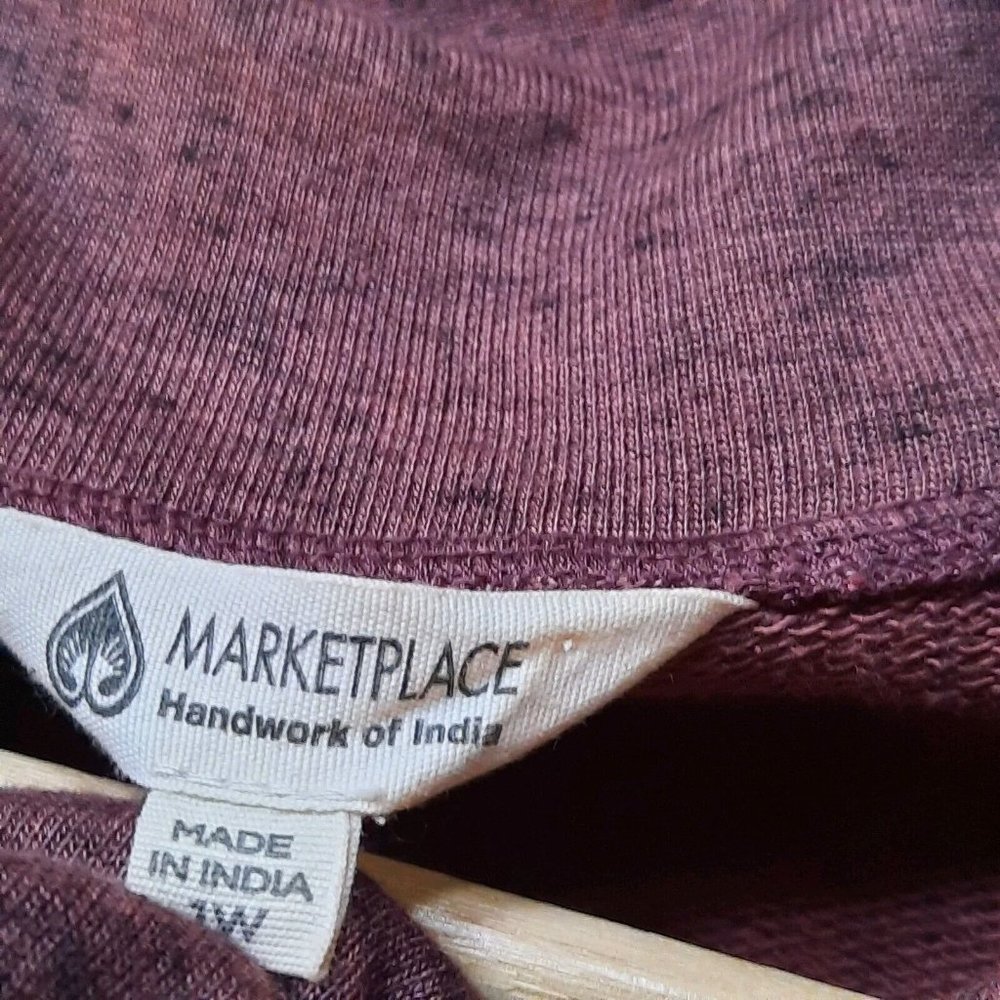 Marketplace Handwork of India Tunic Sweater Dress Womens 1X Lagenlook Fair Trade - Picture 6 of 10